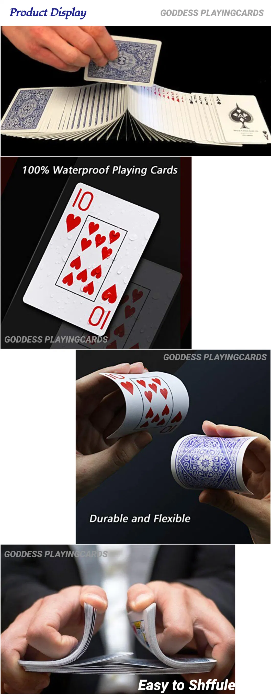 Customized Washable 100% Plastic Playing Cards